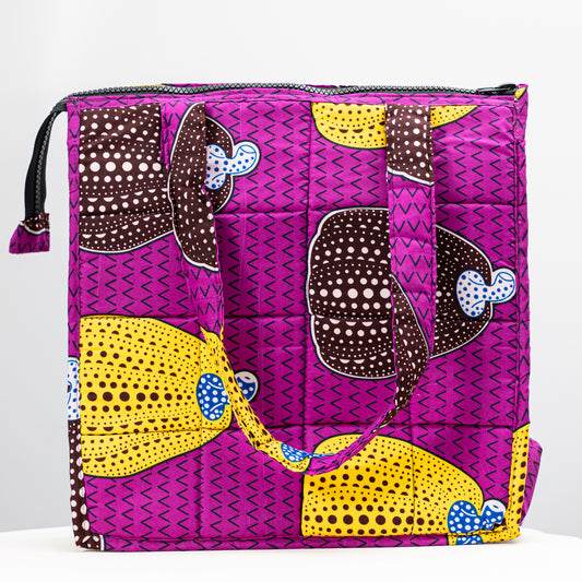 Large Purple African Print Handbag