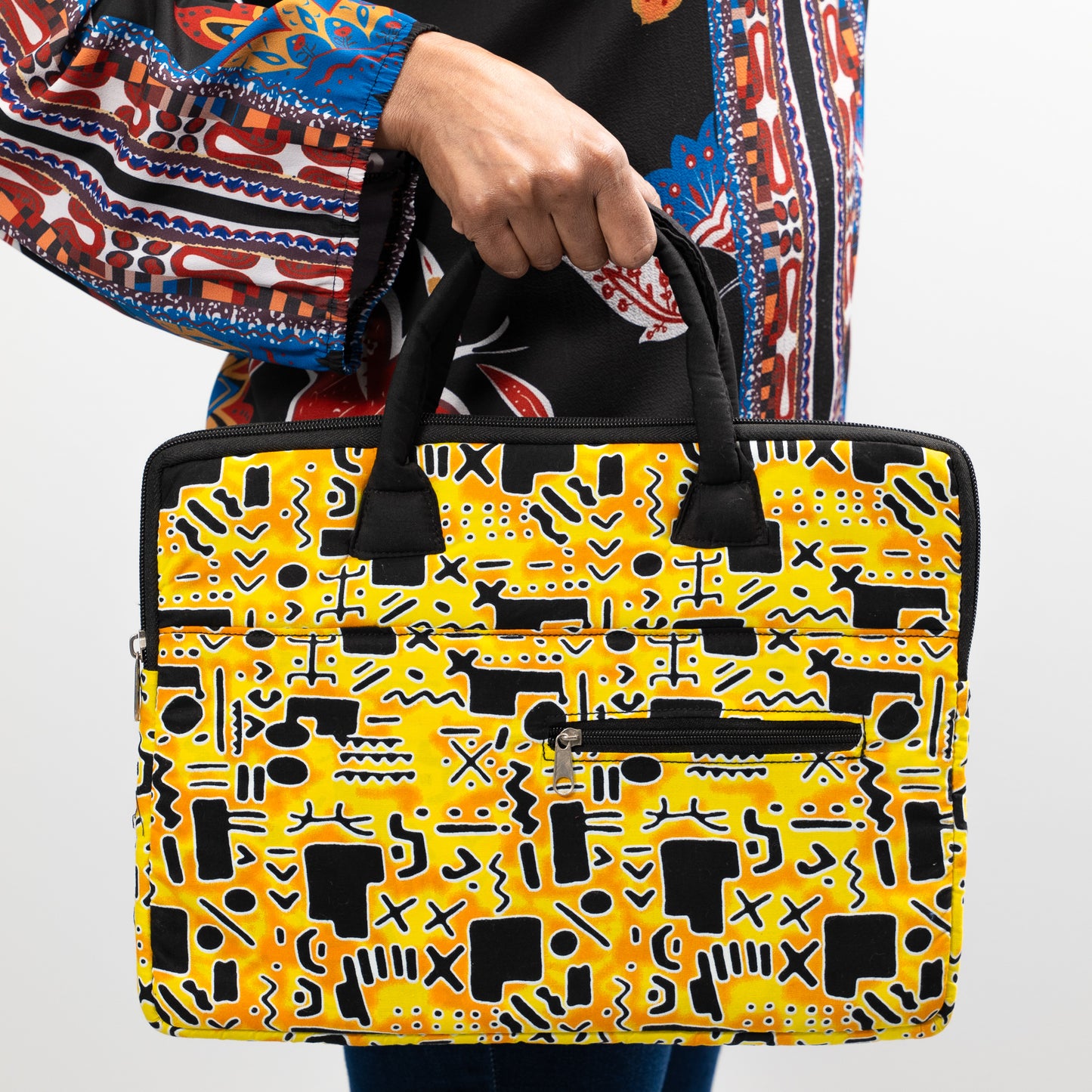 Yellow African Print Laptop Case