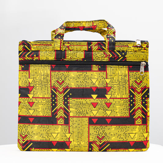 Yellow and Red African Print Laptop Case