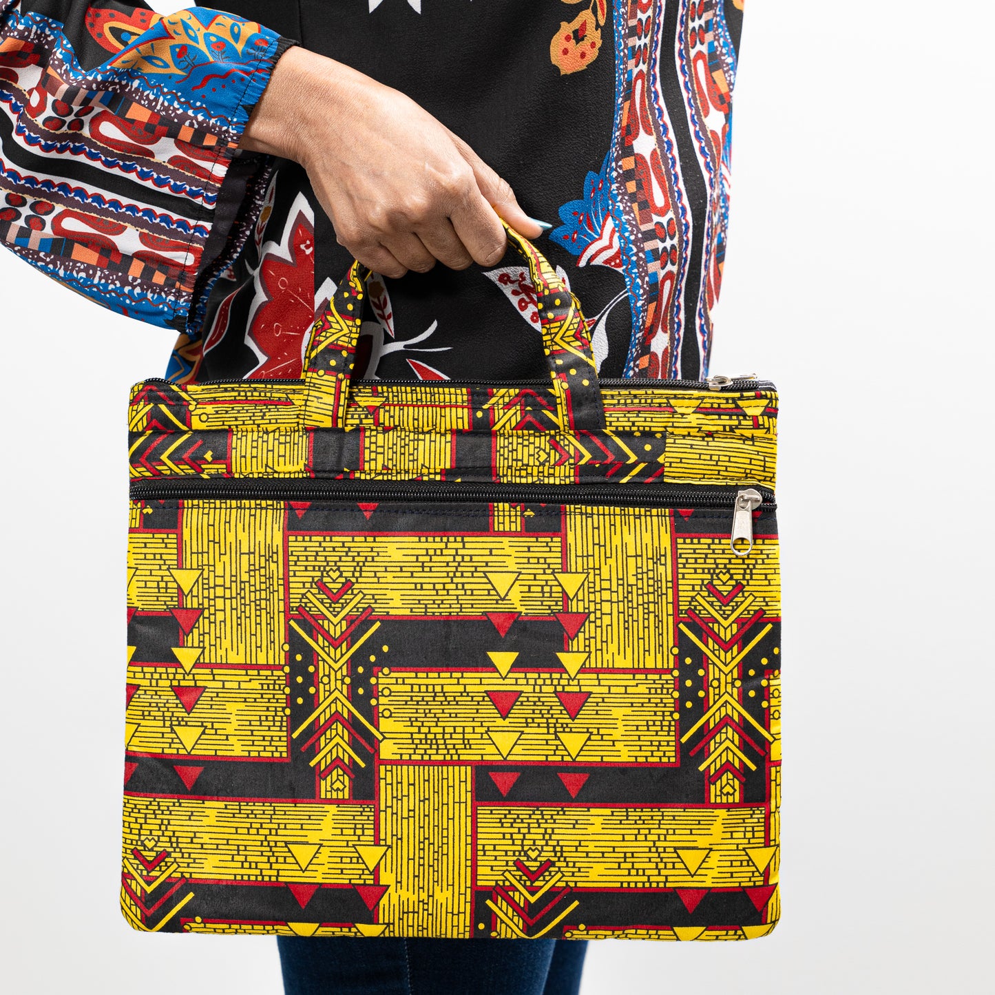 Yellow and Red African Print Laptop Case